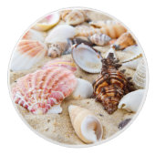 Moderne Meeresküste Sand Beach Seashells Keramikknauf (Vorderseite)