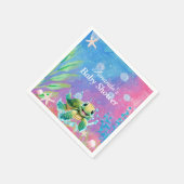 Moderne Meeresschildkröte Starfish Babydusche Serviette (Ecke)