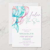 Moderne Meerjungfrau unter dem Meer Einladung (Vorderseite)