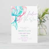 Moderne Meerjungfrau unter dem Meer Einladung (Stehend Vorderseite)