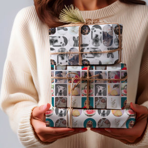Moderne Mehrfach-Foto-Collagen-Muster Geschenkpapier Set