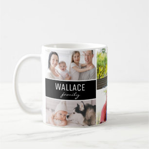 Moderne Mehrfach-Foto-Familien-Collage Erinnerunge Kaffeetasse