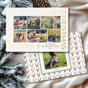 Moderne Mehrfach-Foto-Familien-Weihnachts-Collage Folien Feiertagskarte