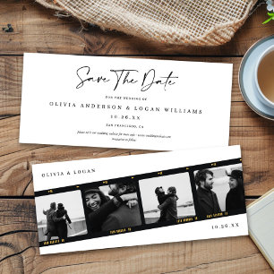 Moderne Mehrfach-Foto-Filmstreifen-Hochzeit-Save-T Save The Date