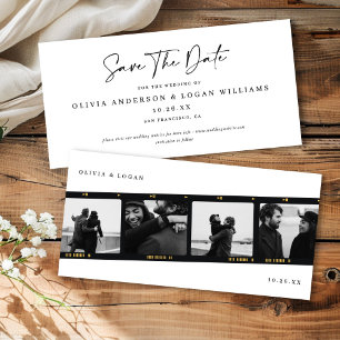 Moderne Mehrfach-Foto-Filmstreifen-Hochzeit-Save-t Save The Date