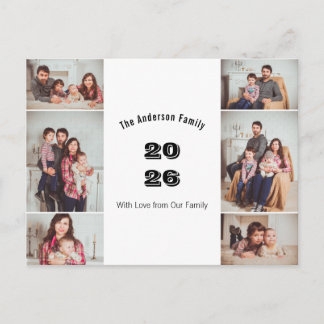 Moderne Mehrfach-Foto Individuelle Familienjahr Postkarte