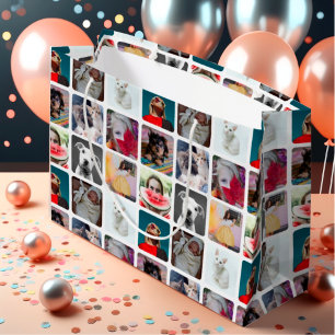 Moderne Mehrfach-Foto-Muster Große Geschenktüte