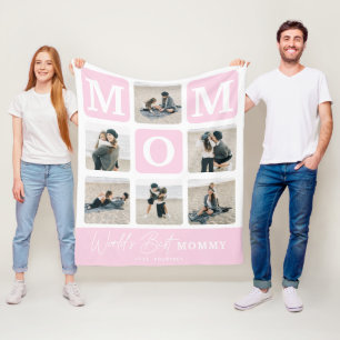 Moderne Mehrfach-Foto-Raster Süßes MUM-Geschenk Fleecedecke
