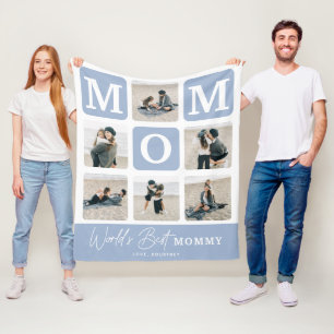 Moderne Mehrfach-Foto-Raster Süßes MUM-Geschenk  Fleecedecke