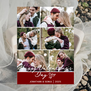 Moderne Mehrfach-Foto-Raster Valentinstags-Grußkar Feiertagskarte