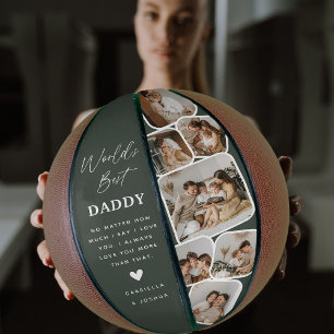 Moderne Mehrfach-Foto-Raster Weltbester Vater Basketball