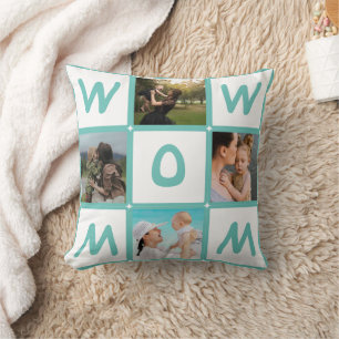 Moderne Mehrfach-Fotogitter Süßes WOW MAMA Geschen Kissen