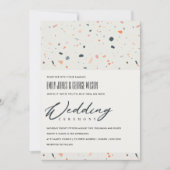 MODERNE MEHRFARBENE TERRAZZO PATTERN WEDING INVITE DANKESKARTE (Vorderseite)