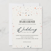MODERNE MEHRFARBENE TERRAZZO PATTERN WEDING INVITE DANKESKARTE (Vorderseite)