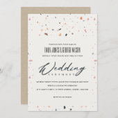 MODERNE MEHRFARBENE TERRAZZO PATTERN WEDING INVITE DANKESKARTE (Vorne/Hinten)