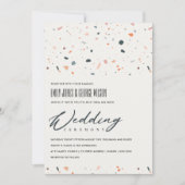 MODERNE MEHRFARBENE TERRAZZO PATTERN WEDING INVITE DANKESKARTE (Vorderseite)