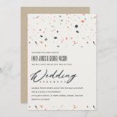 MODERNE MEHRFARBENE TERRAZZO PATTERN WEDING INVITE DANKESKARTE (Vorne/Hinten)