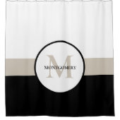 Moderne Mehrfarbenstreifen mit Monogramm Duschvorhang (Vorderseite)