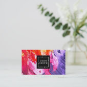 Moderne Mehrfarbenwatercolors-coole abstrakte Visitenkarte (Stehend Vorderseite)