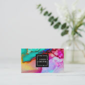 Moderne Mehrfarbenwatercolors-cooles abstraktes Visitenkarte (Stehend Vorderseite)