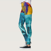 Moderne, mehrfarbige Abstrakte Wasserfarbenlehre Leggings (Links)