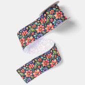 Moderne mehrfarbige Blumen Satinband (Rückseite)