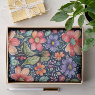 Moderne mehrfarbige Blumen Seidenpapier