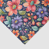 Moderne mehrfarbige Blumen Seidenpapier (Detail)