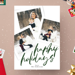 moderne, mehrfarbige Collage grüne Pinselspitze gl Feiertagskarte