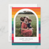 Moderne mehrfarbige Foto-Grüße Feiertagspostkarte (Vorne/Hinten)