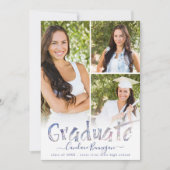 Moderne mehrfarbige Fotocollage für den Abitur Ankündigung (Vorderseite)