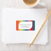 Moderne mehrfarbige geometrische Ferien Adressaufkleber (Insitu)