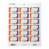 Moderne mehrfarbige geometrische Ferien Adressaufkleber (Vorne)