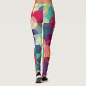 Moderne, mehrfarbige geometrische Formen Leggings (Rückseite)