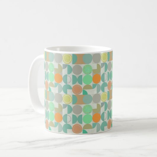 Moderne, mehrfarbige geometrische kaffeetasse (Vorderseite Links)