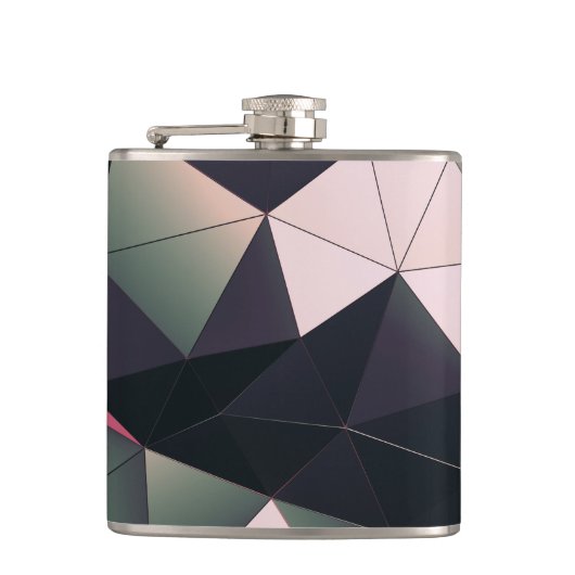 Moderne mehrfarbige Polygons-Bar Flachmann (Vorderseite)