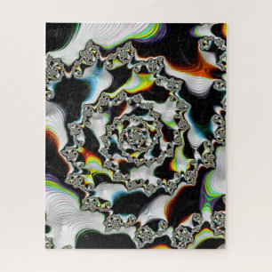 Moderne mehrfarbige psychedelische Spiralfraktale Puzzle