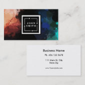 Moderne mehrfarbige Wasserfarben Cool Abstrakt Visitenkarte (Vorne/Hinten)