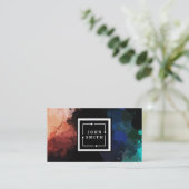 Moderne mehrfarbige Wasserfarben Cool Abstrakt Visitenkarte (Stehend Vorderseite)