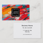 Moderne mehrfarbige Wasserfarben Cool Abstrakt Visitenkarte (Vorne/Hinten)