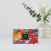 Moderne mehrfarbige Wasserfarben Cool Abstrakt Visitenkarte (Stehend Vorderseite)