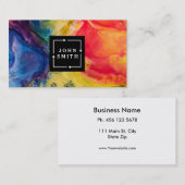 Moderne mehrfarbige Wasserfarben Cool Abstrakt Visitenkarte (Vorne/Hinten)