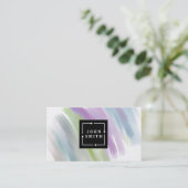 Moderne mehrfarbige Wasserfarben Cool Abstrakt Visitenkarte (Stehend Vorderseite)