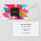 Moderne mehrfarbige Wasserfarben Cool Abstraktes B Visitenkarte (Vorne/Hinten)