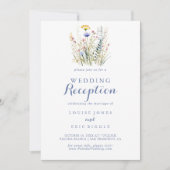 Moderne mehrfarbige Wildblume Hochzeitsempfang Einladung (Vorderseite)