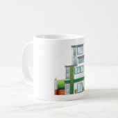 Moderne mehrstöckige Häuser zeitgenössische Heimat Kaffeetasse (Vorderseite Links)