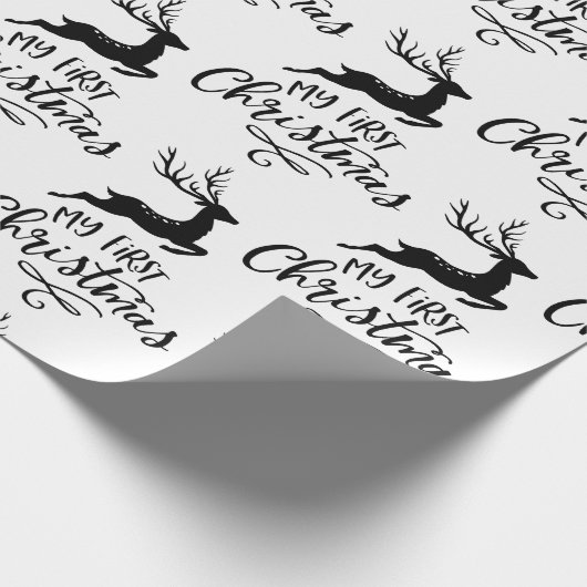 Moderne mein erstes Weihnachts-Rentier-Script-Must Geschenkpapier (Ecke)