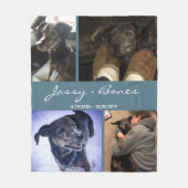 Moderne Memorial Foto Collage Aquamarin Fleecedecke (Vorderseite)