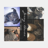 Moderne Memorial Pet Foto Collage Fleecedecke (Vorderseite (Horizontal))