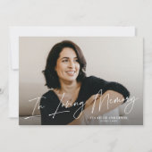 Moderne Memory Memorial Foto Card Einladung (Vorderseite)